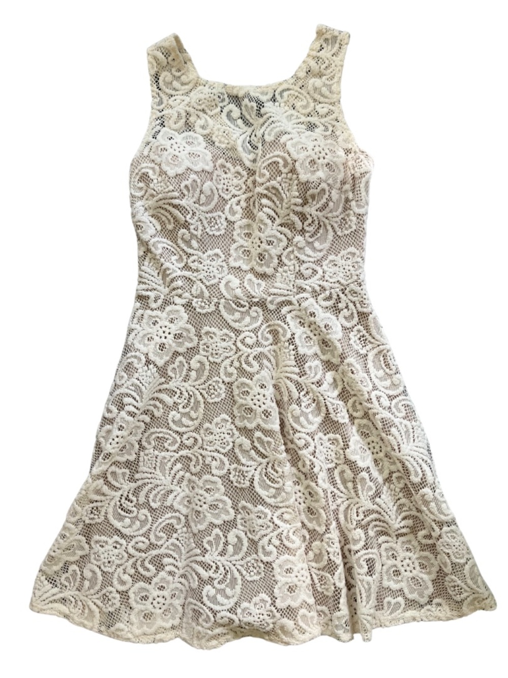 Vintage Y2K Lace Crochet Dress 4 Floral Cottagecore Fairy Dainty Boho Romantic